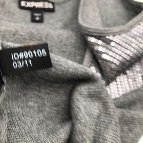 Express Sleeveless Gray Sequin Sparkle Tank Top Women's Size SP Clubbing - Picture 9 of 10